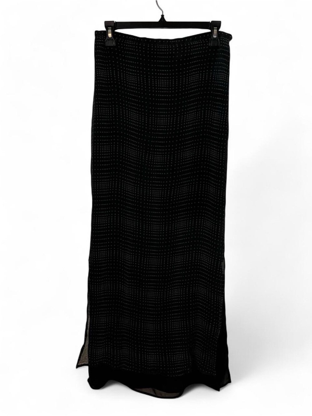 Banana Republic Black Maxi Skirt with Subtle Dot Pattern